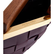 Bottega Veneta 'BV SNAP' Burgundy Mogano Grape Handbag available at Queen Bee of Beverly Hills