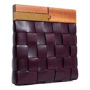 Bottega Veneta 'BV SNAP' Burgundy Mogano Grape Handbag available at Queen Bee of Beverly Hills