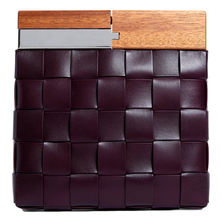 Bottega Veneta 'BV SNAP' Burgundy Mogano Grape Handbag available at Queen Bee of Beverly Hills