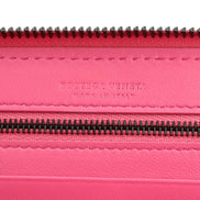 Bottega Veneta Intrecciato Zipper French Calf Leather Wallet Pink available at Queen Bee of Beverly Hills