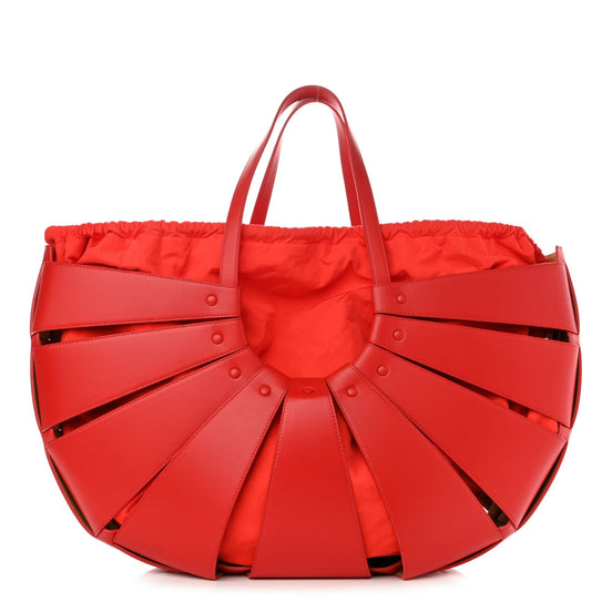 Bottega Veneta The Shell Bag Chili Tomato French Calfskin available at Queen Bee of Beverly Hills