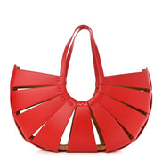 Bottega Veneta The Shell Bag Chili Tomato French Calfskin available at Queen Bee of Beverly Hills