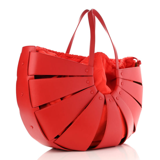 Bottega Veneta The Shell Bag Chili Tomato French Calfskin available at Queen Bee of Beverly Hills