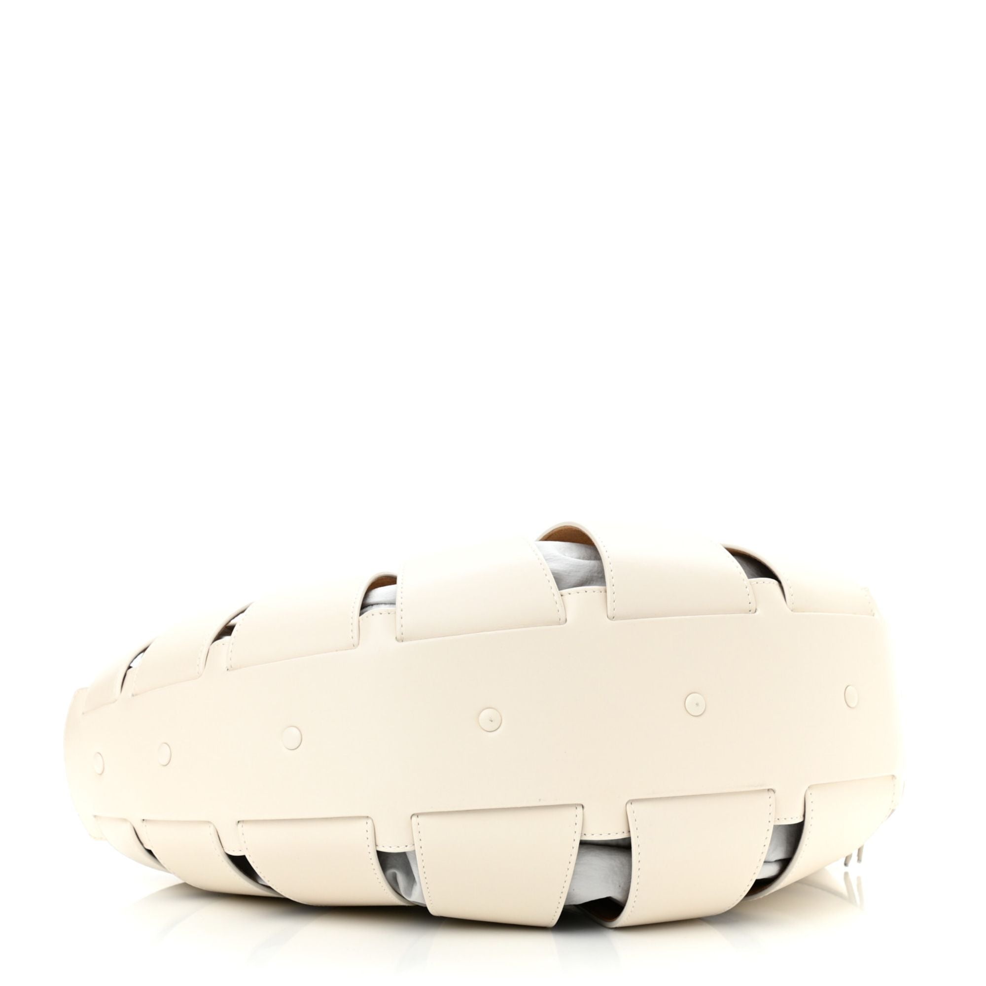 Bottega Veneta The Shell Bag Frost White French Calfskin available at Queen Bee of Beverly Hills
