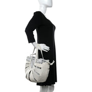 Bottega Veneta The Shell Bag Frost White French Calfskin available at Queen Bee of Beverly Hills