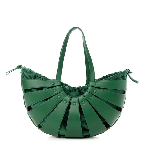 Bottega Veneta The Shell Bag 'Racing Green" French Calfskin at_Queen_Bee_of_Beverly_Hills