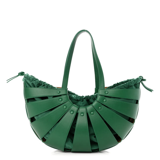 Bottega Veneta The Shell Bag Racing Green French Calfskin available at Queen Bee of Beverly Hills