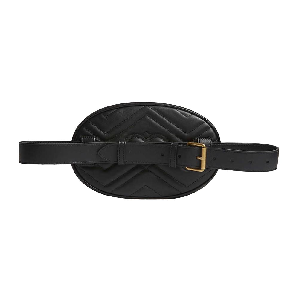 NWT Authentic Gucci Marmont Belt Bag Matelasse Chevron Black