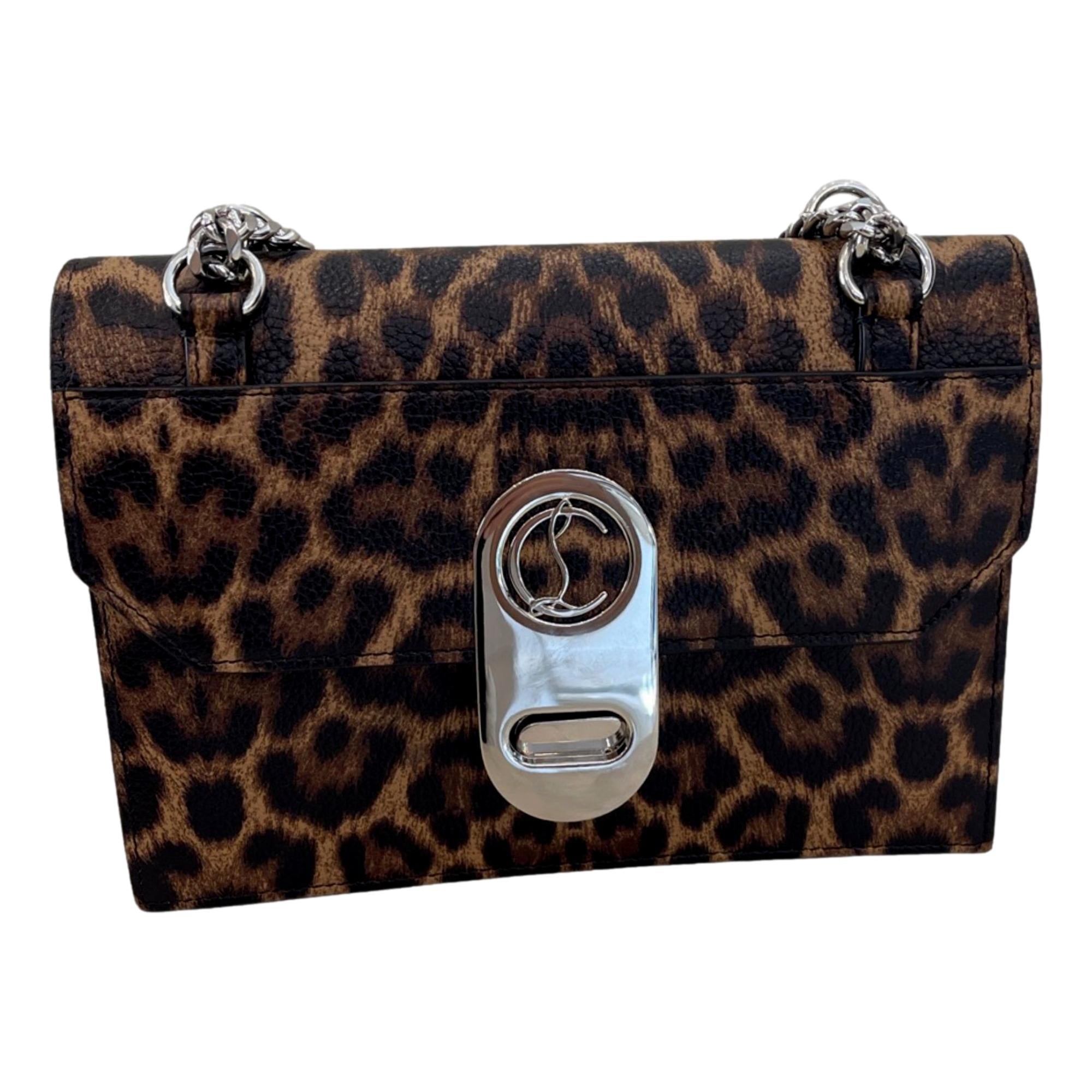 Christian Louboutin Elisa Calf Empire Leopard Bag available at Queen Bee of Beverly Hills