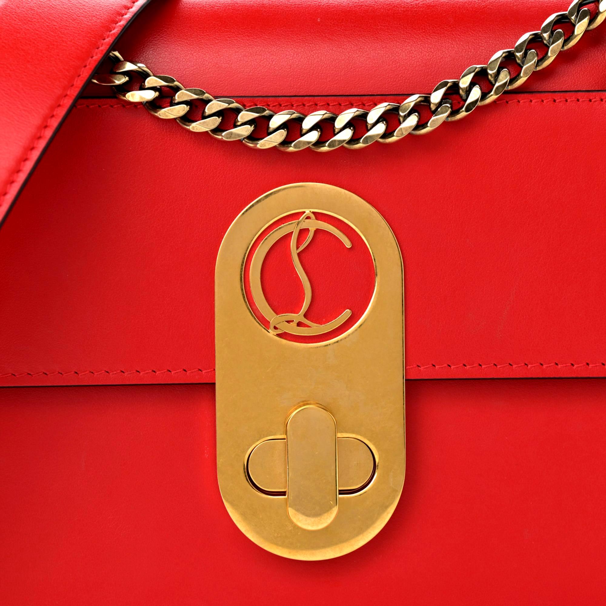 Christian Louboutin Elisa Large Red Calk Paris Bag 1205060 at_Queen_Bee_of_Beverly_Hills