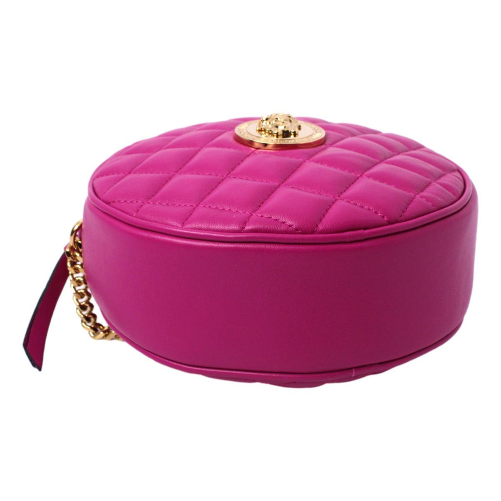 Copy of Versace La Medusa Round Quilted Leather Black Shoulder Bag 1002866 at_Queen_Bee_of_Beverly_Hills