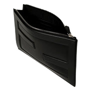 Fendi Baguette Black Calf Leather Embossed Clutch available at Queen Bee of Beverly Hills