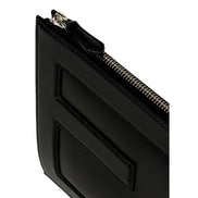 Fendi Baguette Black Calf Leather Embossed Clutch available at Queen Bee of Beverly Hills
