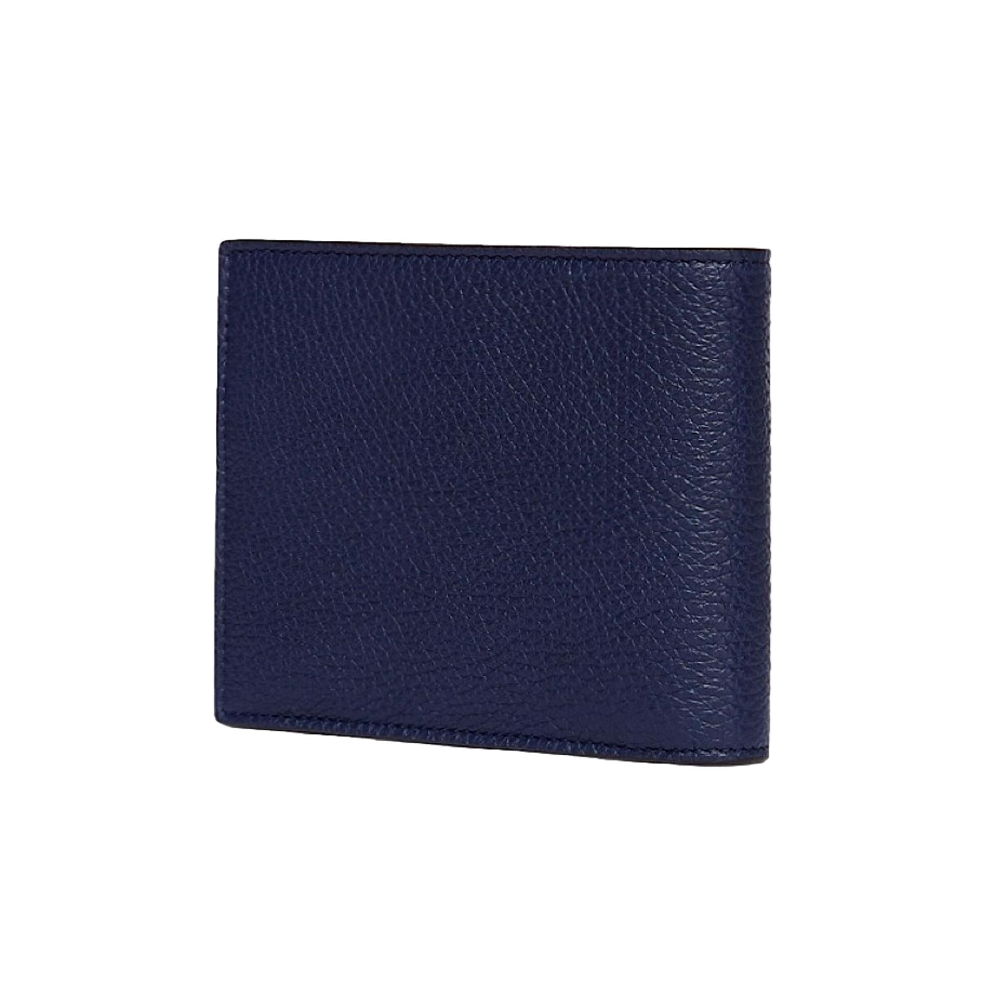Fendi Baguette Blue Grey Pebbled Leather Billfold Wallet 7M0001 at_Queen_Bee_of_Beverly_Hills