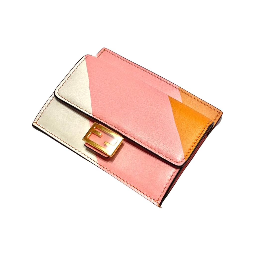 Fendi Baguette Pink Stripe Leather Card Holder Wallet – Queen Bee of  Beverly Hills