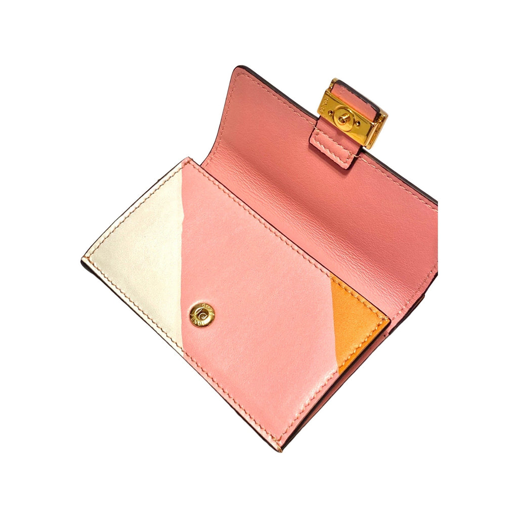 Fendi Baguette Hot Pink Stripe Leather Card Holder Wallet 8M0423 – Queen  Bee of Beverly Hills