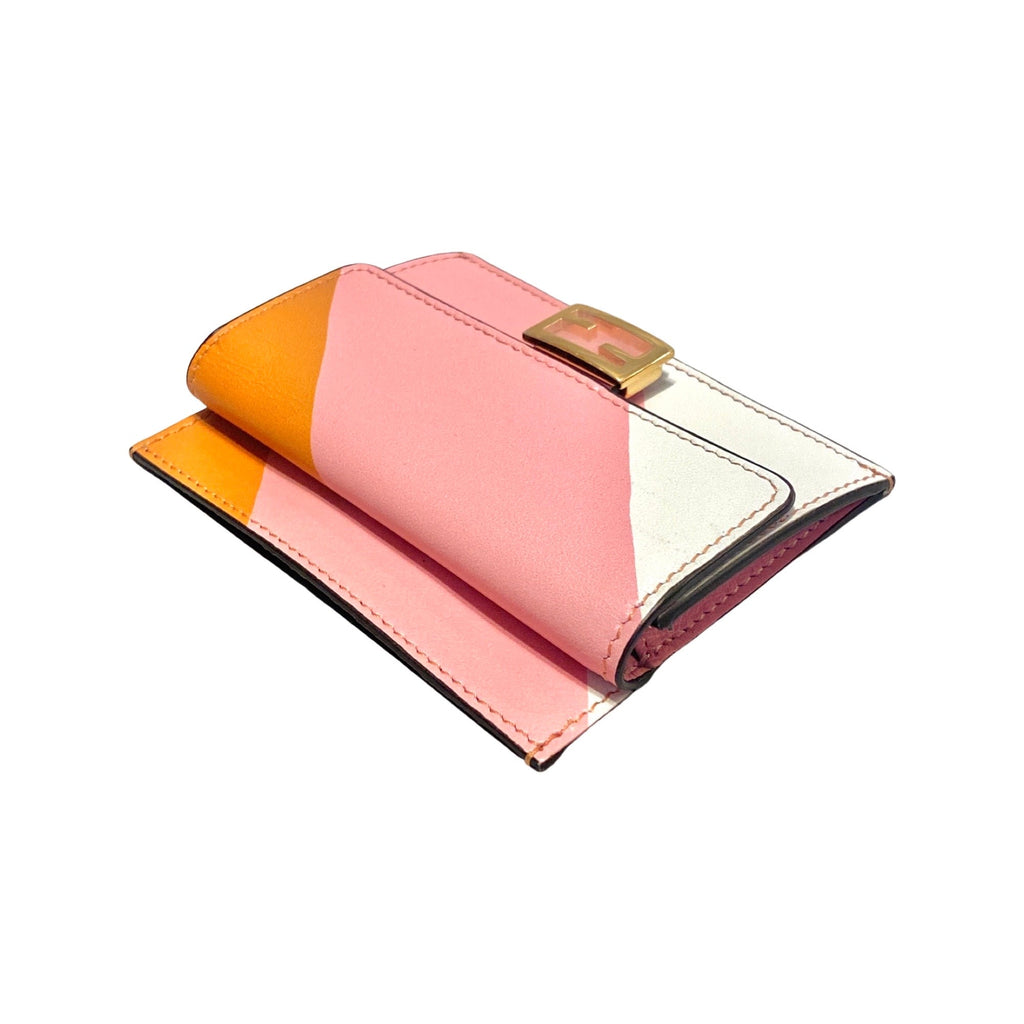 Fendi Baguette Pink Stripe Leather Card Holder Wallet – Queen Bee of  Beverly Hills
