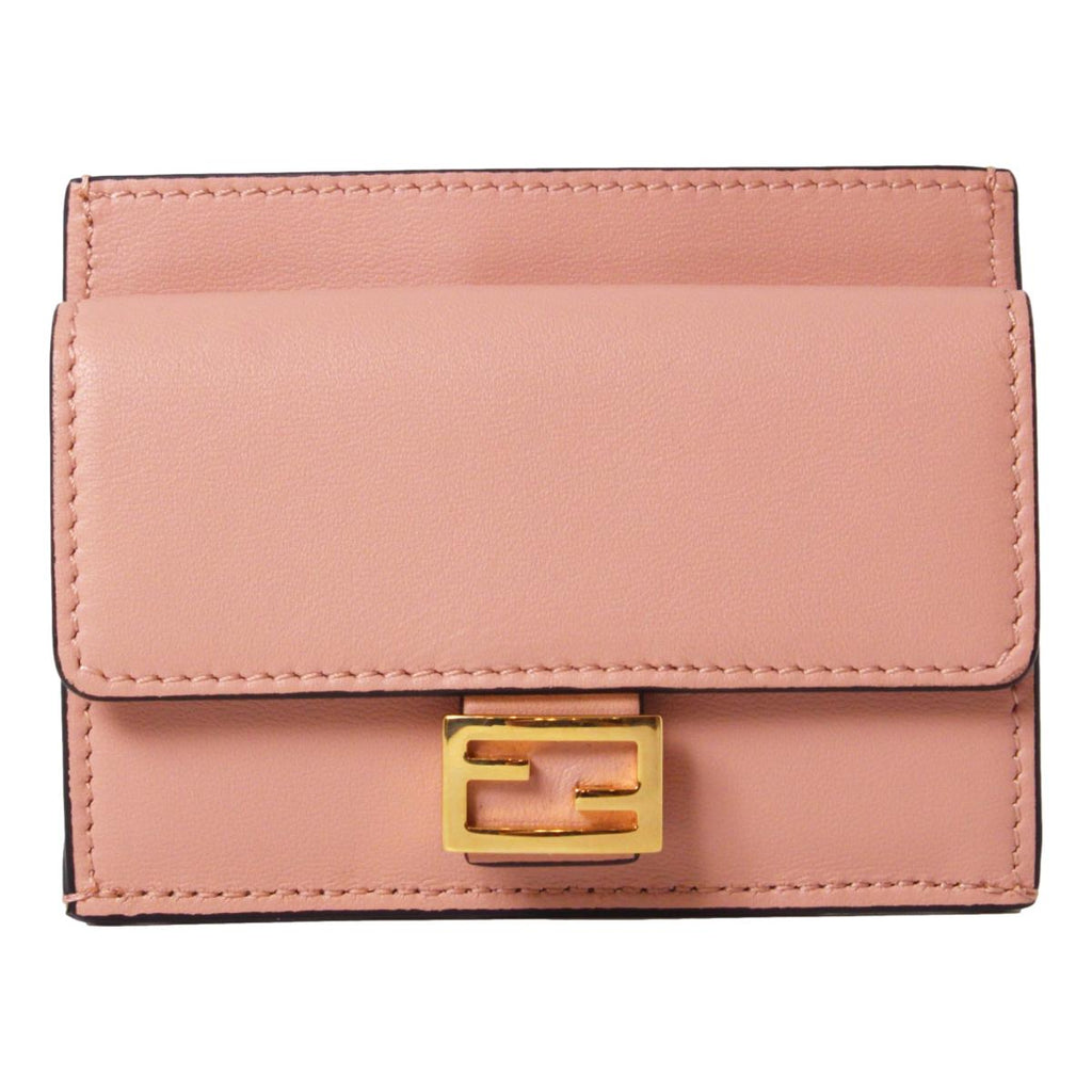 Fendi Baguette Rosa Bourbon Leather Card Holder Wallet 8M0423 at_Queen_Bee_of_Beverly_Hills