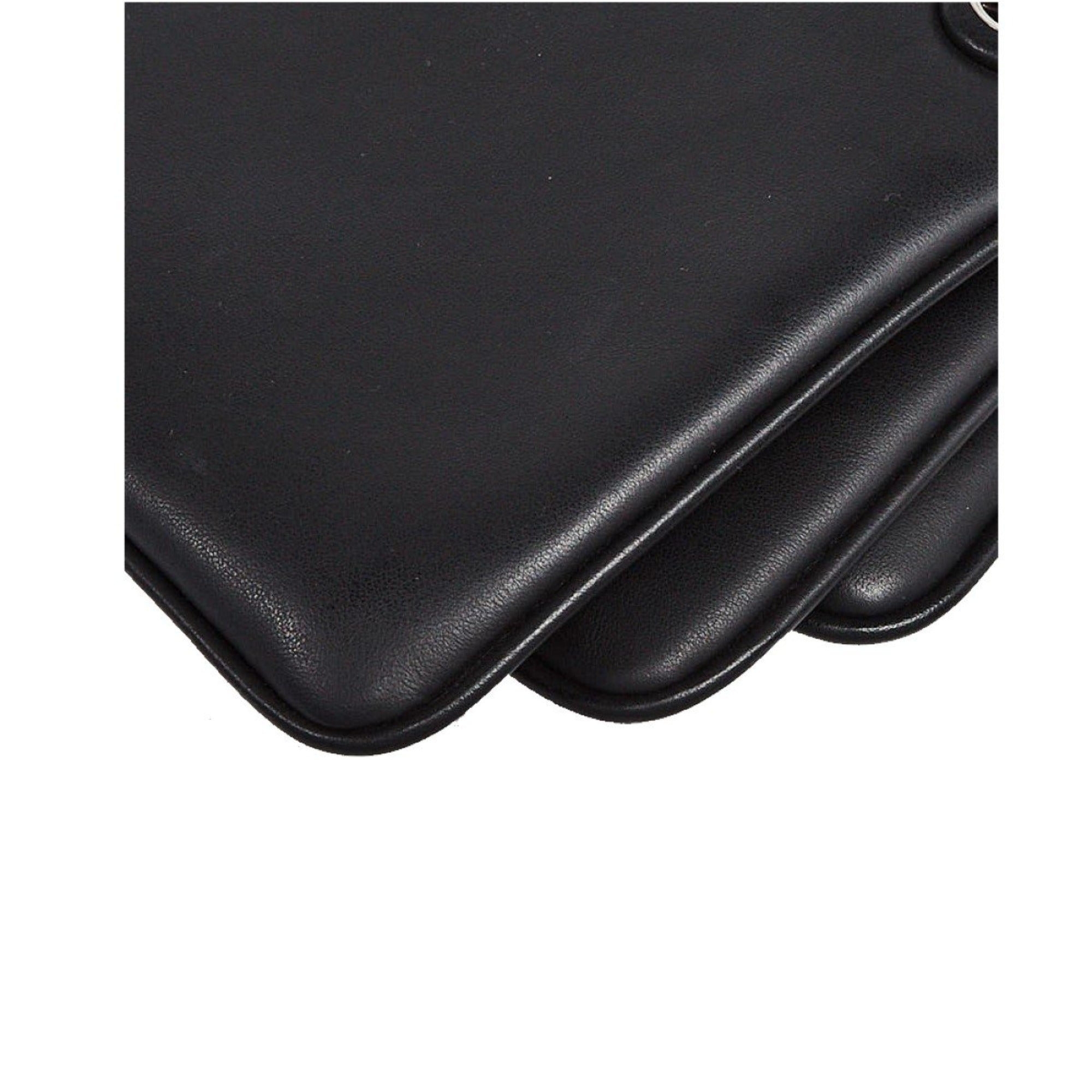 Fendi Black Leather Pearl Studded Triplette Multi Clutch Handbag available at Queen Bee of Beverly Hills