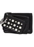 Fendi Black Leather Pearl Studded Triplette Multi Clutch Handbag available at Queen Bee of Beverly Hills