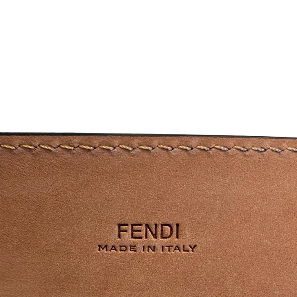 Fendi Black Smooth Calf Leather Gold Logo Buckle 110 7C0436 at_Queen_Bee_of_Beverly_Hills