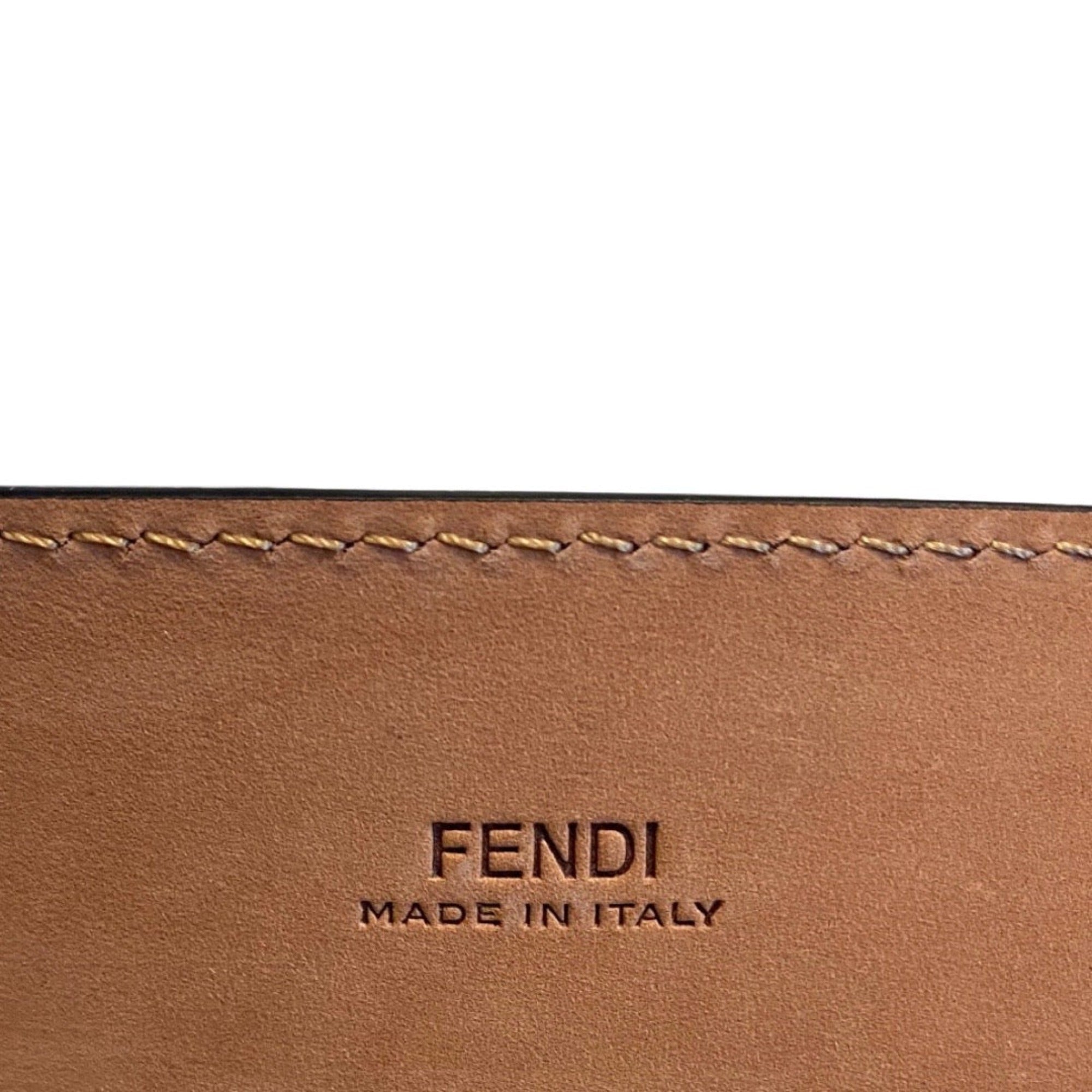 Fendi Black Smooth Calf Leather Gold Logo Buckle 95 7C0436 at_Queen_Bee_of_Beverly_Hills