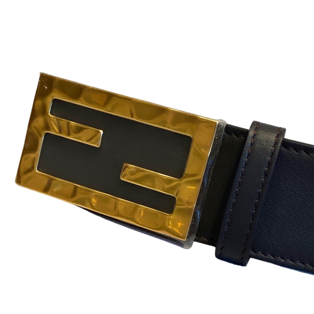 Fendi Black Smooth Calfskin Leather Belt 105 7C0450 at_Queen_Bee_of_Beverly_Hills