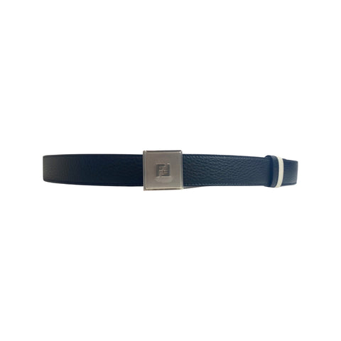 Fendi Black White Reversible Grained Leather Belt 115 7C0460 at_Queen_Bee_of_Beverly_Hills