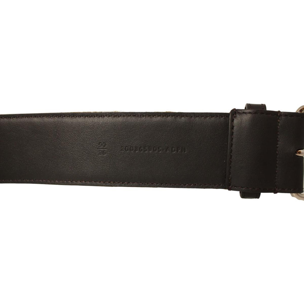 Fendi Brown Fabric Logo Silver Hardware Belt Size 90/36 7C0420 at_Queen_Bee_of_Beverly_Hills