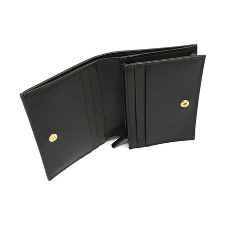 Fendi Calf Leather F Logo Blue Brown Small Bifold Wallet available at Queen Bee of Beverly Hills