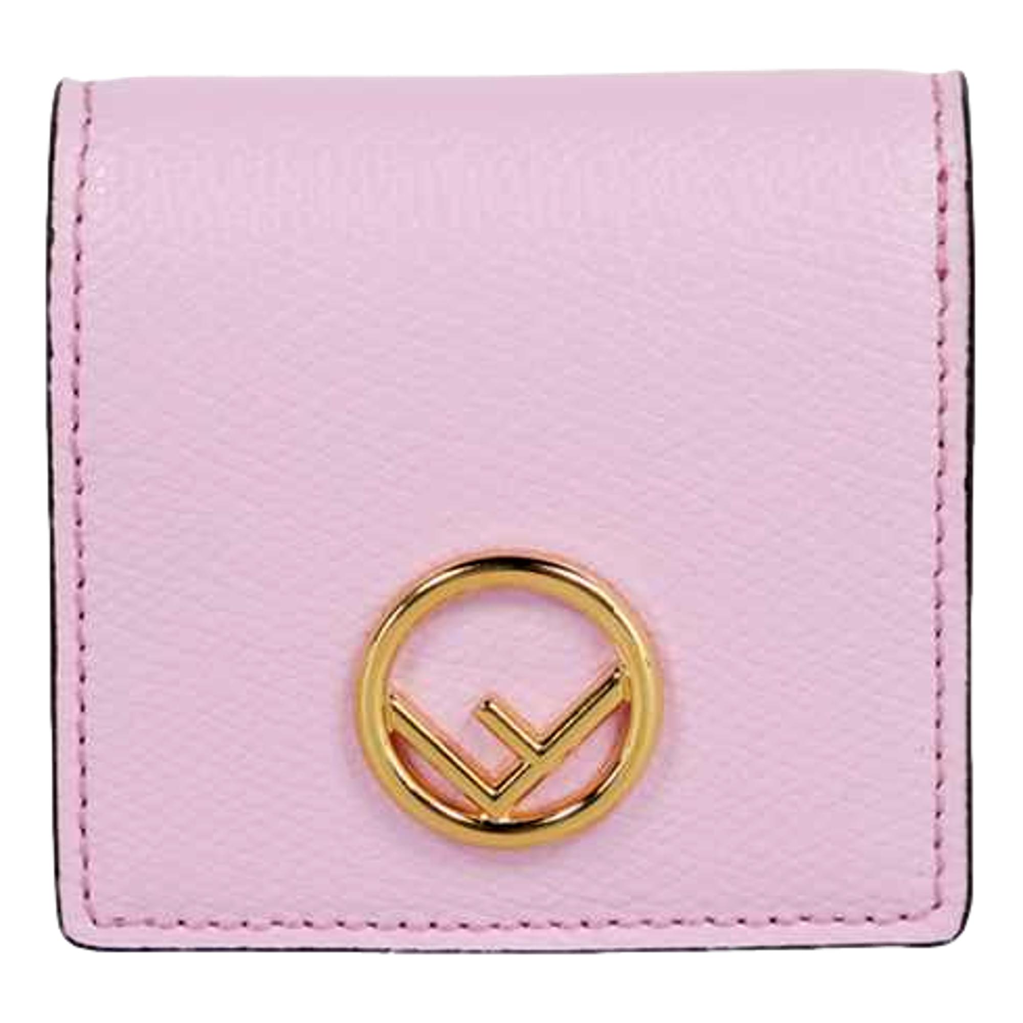 Fendi Calf Leather F logo Lavanda Pink Leather Coin available at Queen Bee of Beverly Hills