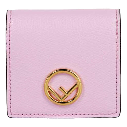 Fendi Calf Leather F logo Lavanda Pink Leather Coin available at Queen Bee of Beverly Hills