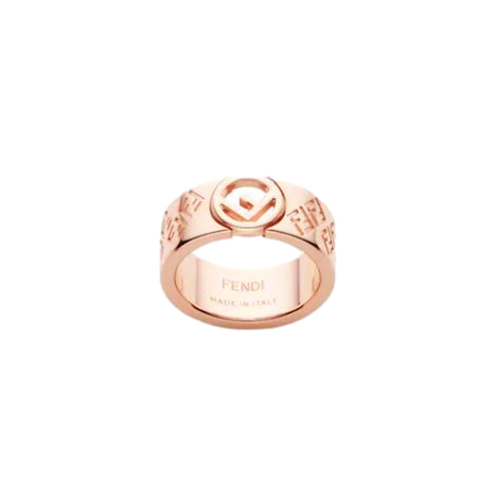 FENDI Vintage FF Logo Ring W/Box #S Fashion Jewelry Accessory Gold Metal  RankAB | eBay