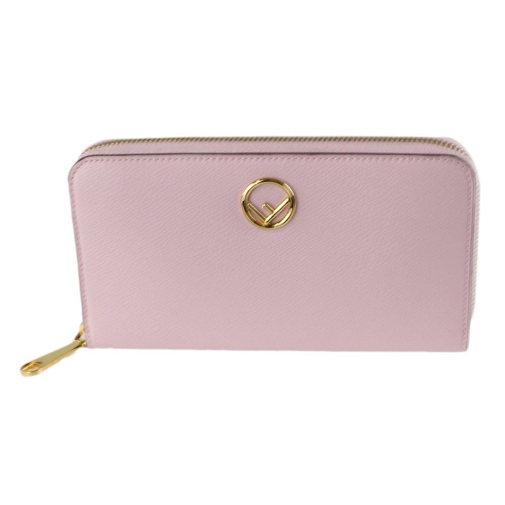 Fendi F Is Fendi Peonia Pink Calfskin Leather Zip Around Long Wallet 8M0299 at_Queen_Bee_of_Beverly_Hills