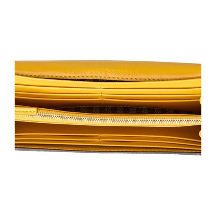 Fendi F is Fendi Yellow Leather Vertigo Print Long Wallet available at Queen Bee of Beverly Hills