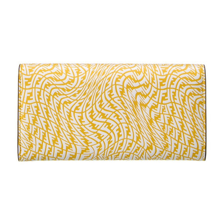 Fendi F is Fendi Yellow Leather Vertigo Print Long Wallet available at Queen Bee of Beverly Hills