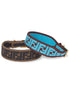 Fendi FF Embroidered Brown Cyber Blue Kit Bracelet available at Queen Bee of Beverly Hills