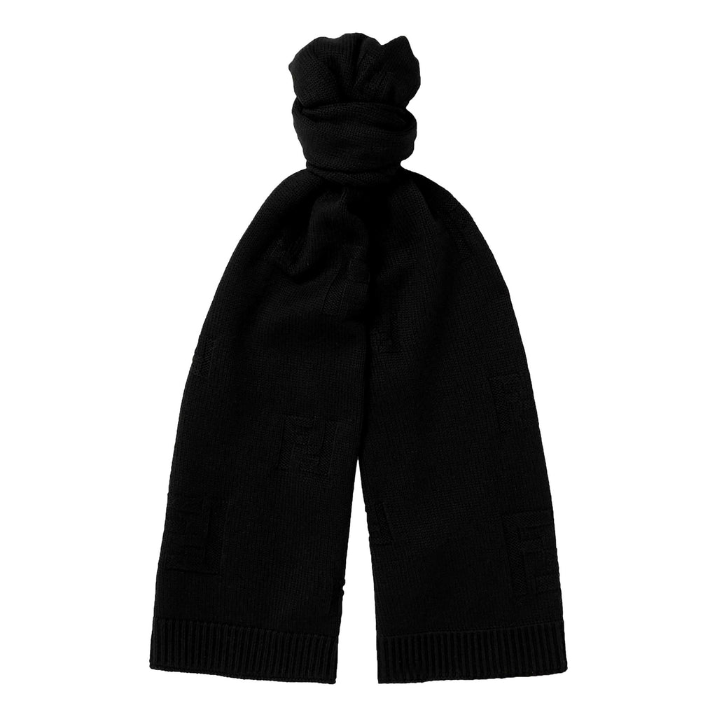 Fendi FF Karl Nero Jacquard Wool Scarf FXS124 at_Queen_Bee_of_Beverly_Hills