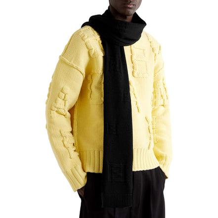 Fendi FF Karl Nero Jacquard Wool Scarf available at Queen Bee of Beverly Hills