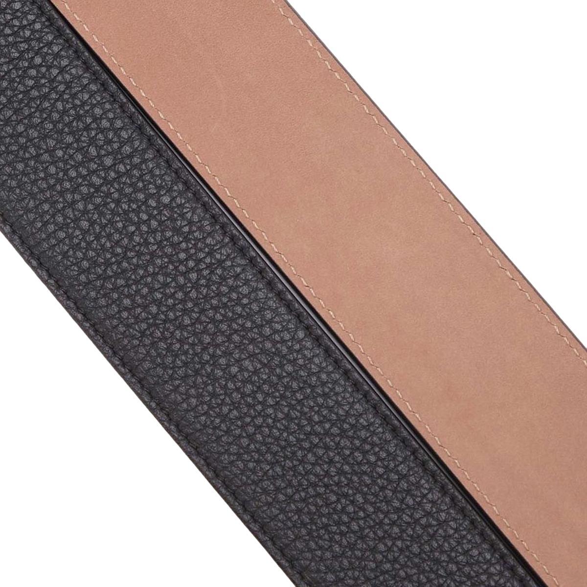 Fendi FF Logo Belt Grey Calfskin Leather Size 95-38 7C0403 at_Queen_Bee_of_Beverly_Hills