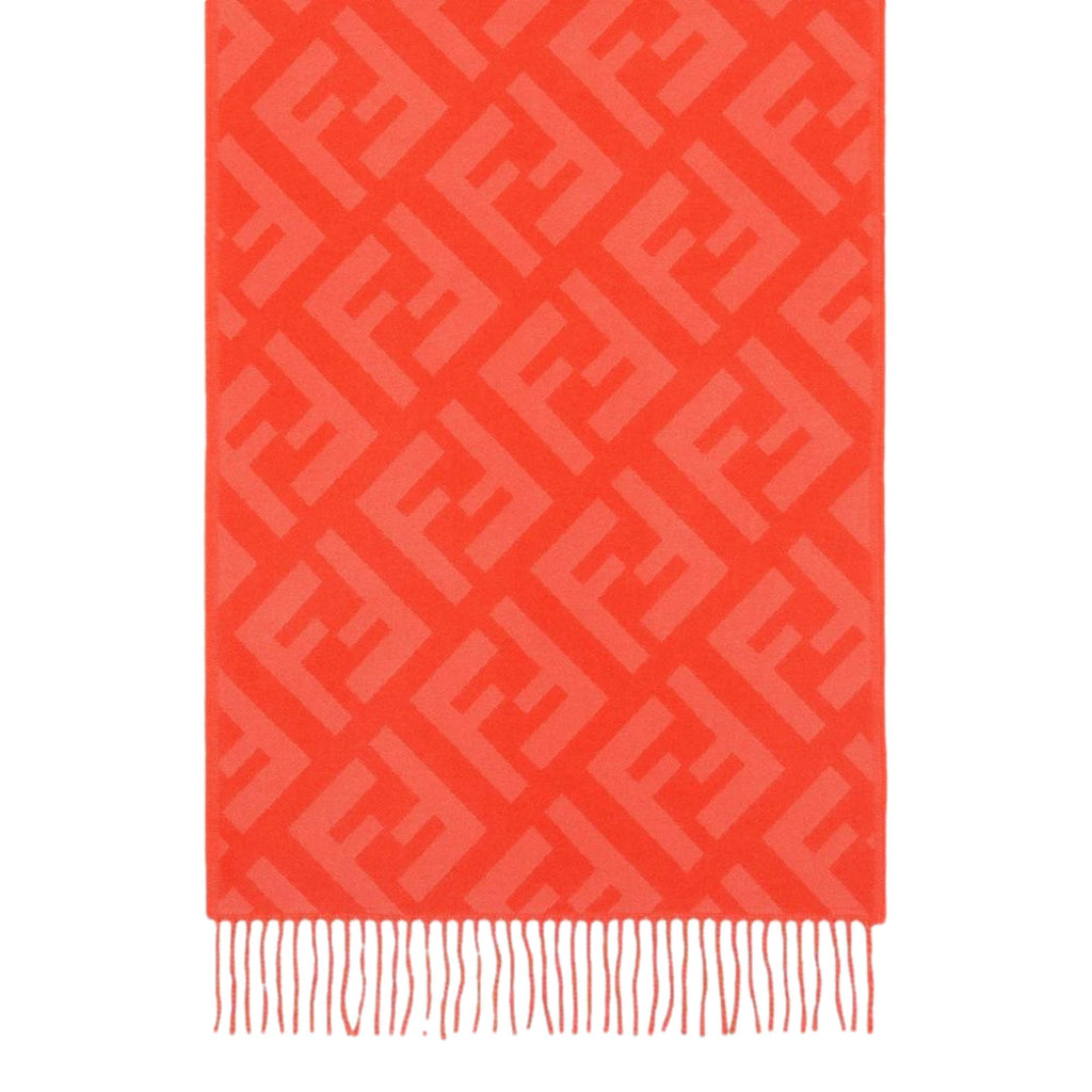 Fendi FF Print Tulip Woven Cashmere Fringe Scarf FXST260 at_Queen_Bee_of_Beverly_Hills