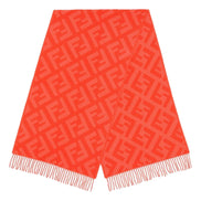 Fendi FF Print Tulip Woven Cashmere Fringe Scarf available at Queen Bee of Beverly Hills