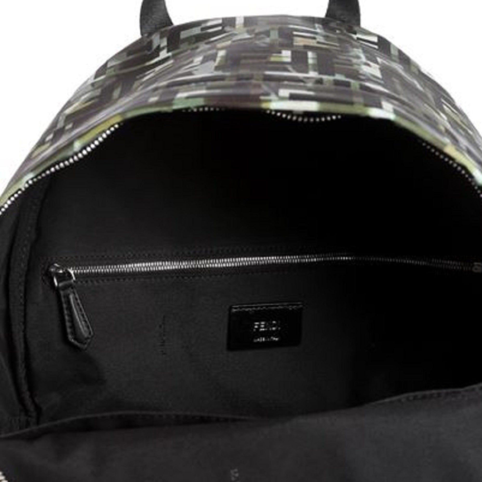 Fendi FF Zucca Nylon Multicolor Camouflage Print Large Backpack available at Queen Bee of Beverly Hills
