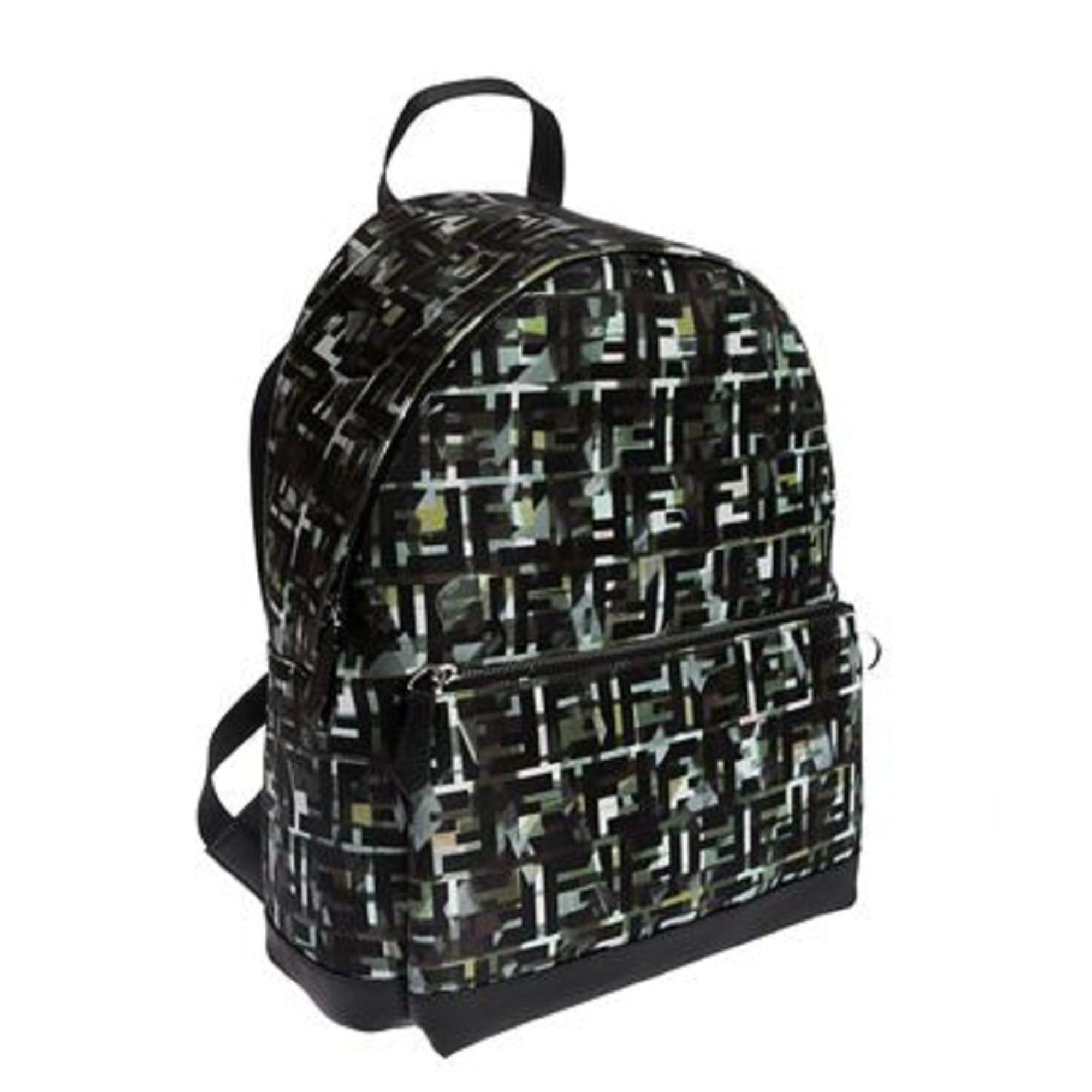Fendi FF Zucca Nylon Multicolor Camouflage Print Large Backpack available at Queen Bee of Beverly Hills