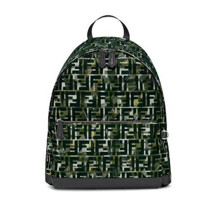 Fendi FF Zucca Nylon Multicolor Camouflage Print Large Backpack available at Queen Bee of Beverly Hills