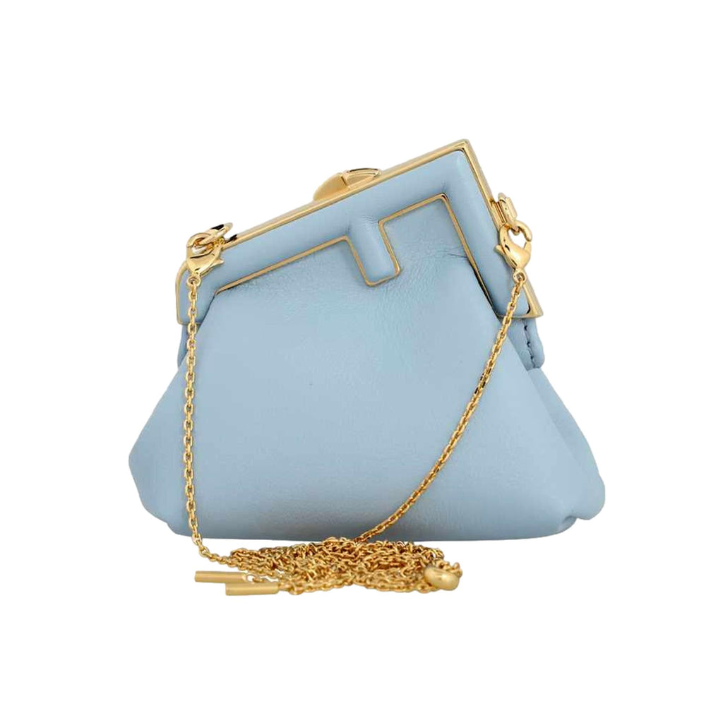 Fendi First Blue Leather Nano Bag Charm Crossbody 7AS051 at_Queen_Bee_of_Beverly_Hills