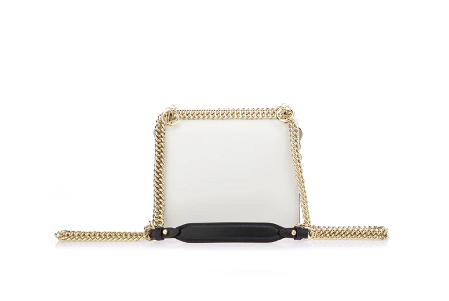 Fendi Kan I White Multi Color Flowers Leather Chain Bag available at Queen Bee of Beverly Hills