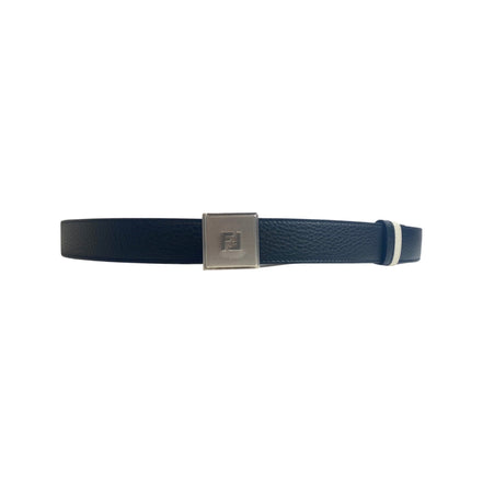 Fendi Mens Black White Reversible Grained Leather Belt 105 available at Queen Bee of Beverly Hills