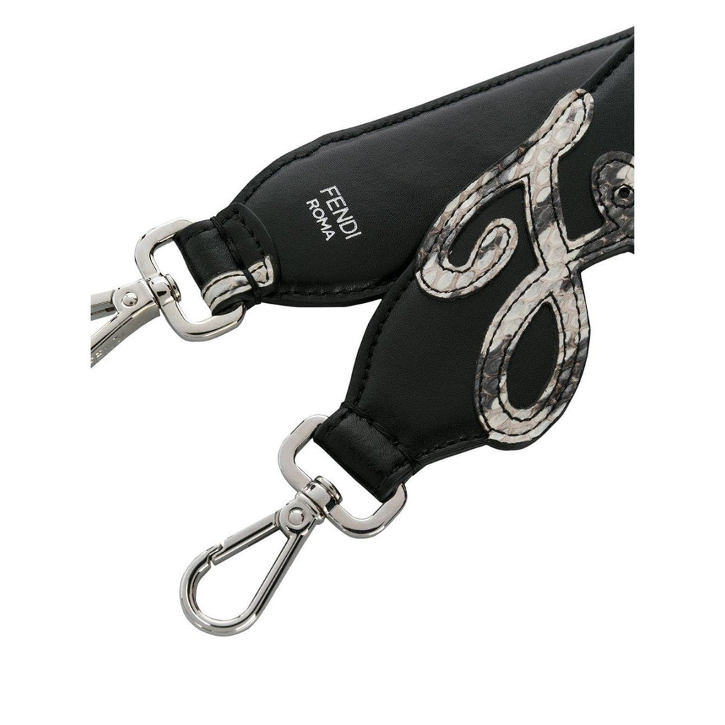Fendi Mini Strap You Open Your Heart Cursive Black Leather 8AV105 at_Queen_Bee_of_Beverly_Hills