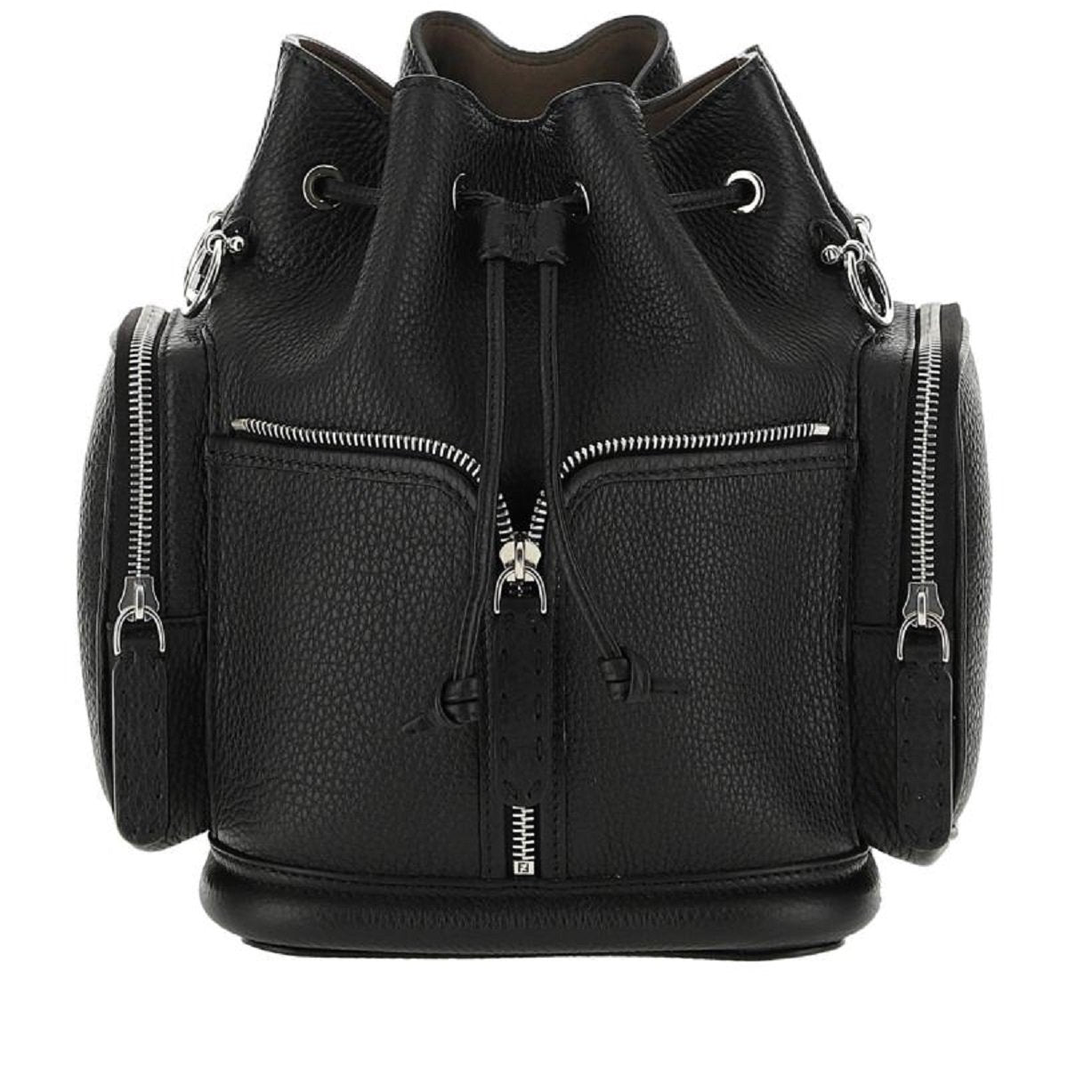 Fendi Mon Tresor Black Selleria Leather Bucket Bag 8BT301 at_Queen_Bee_of_Beverly_Hills